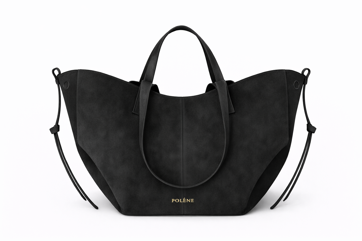Black Suede Polene Cyme - Large