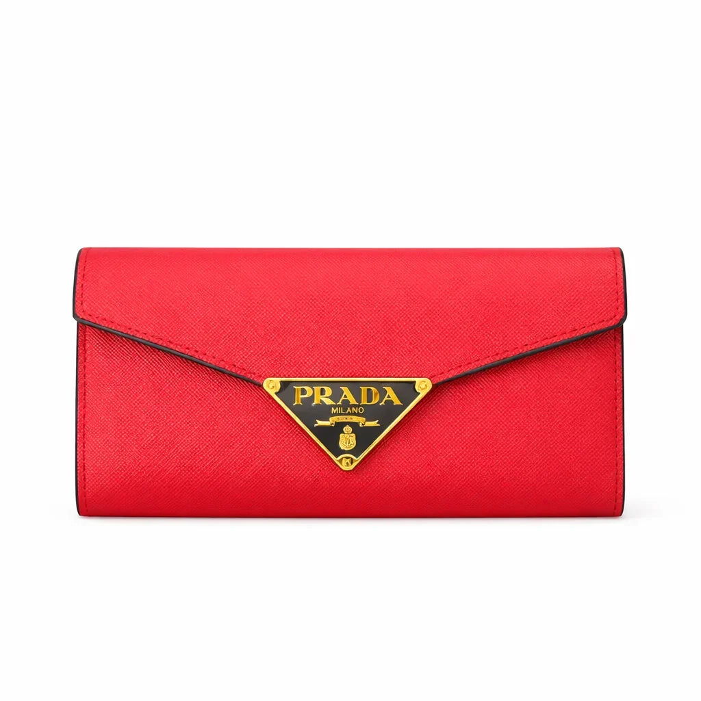 Prada – Saffiano Leather Wallet in Red