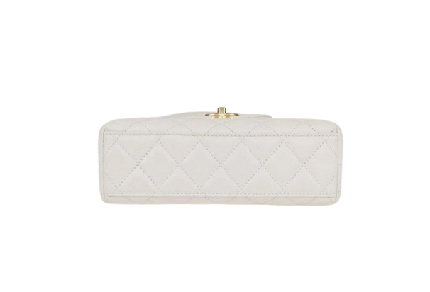 Chanel Nano Kelly Top Handle - White