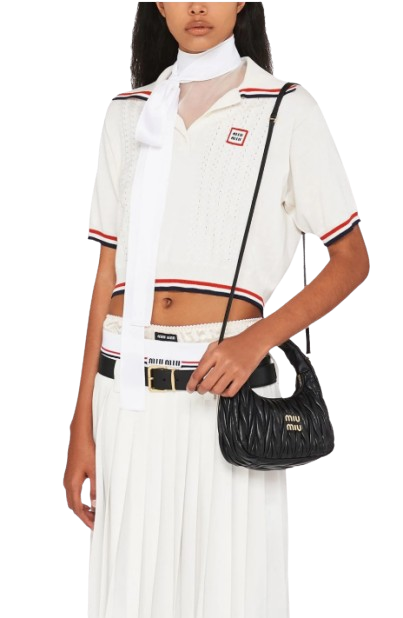 Miu Miu Wander Matelassé Hobo Bag - Black