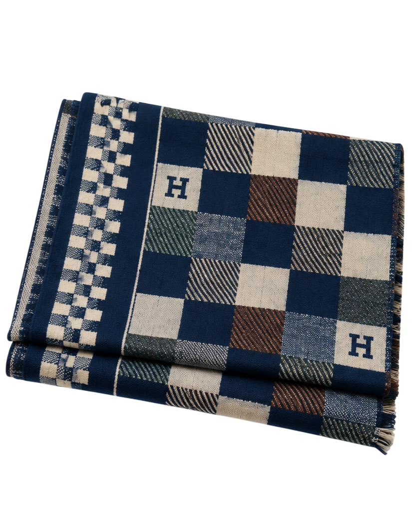 Hermes Block Scarf - Navy