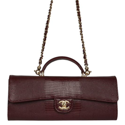 Chanel Long Top Handle Clutch - Brown