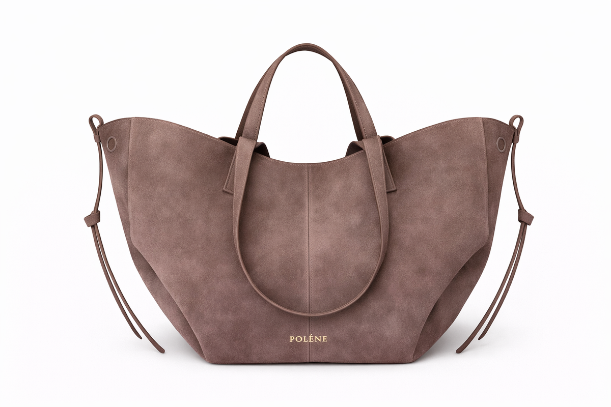 Dark Brown Suede Polene Cyme - Large