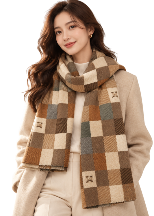 Hermes Block Scarf - Brown