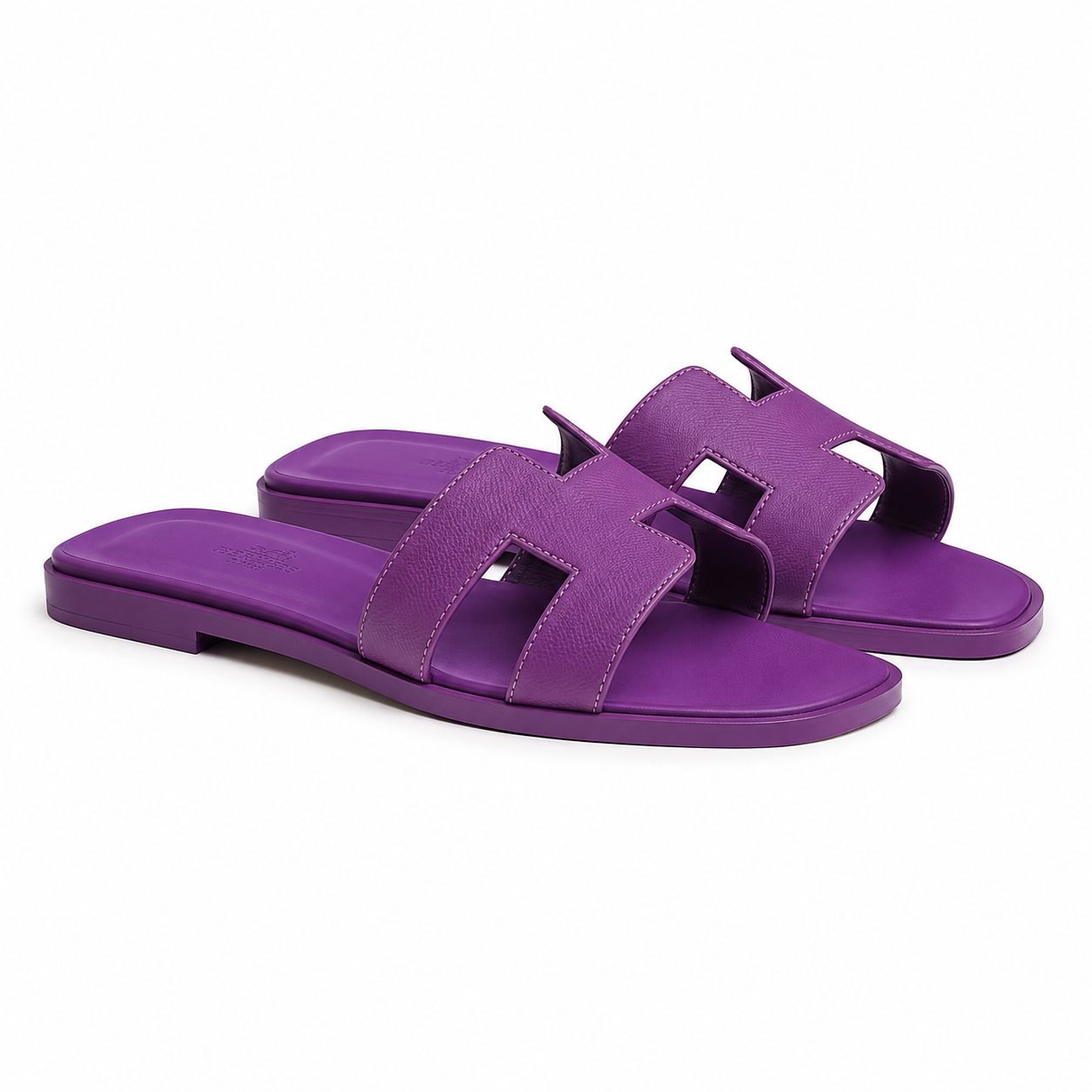 Hermès – Slipper Oran Purple Textured