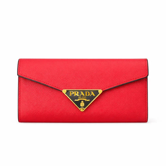 Prada – Saffiano Leather Wallet in Red