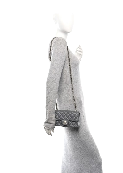 Chanel Quilted Flap Bag - Grey