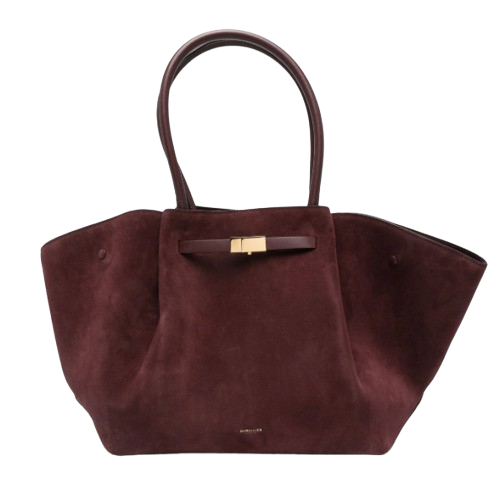 DeMellier Midi New York Tote Bag — Burgundy Suede