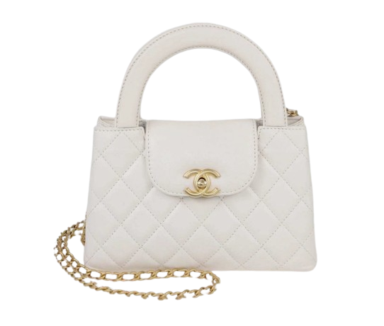 Chanel Nano Kelly Top Handle - White