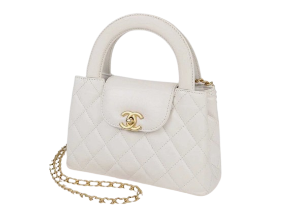 Chanel Nano Kelly Top Handle - White