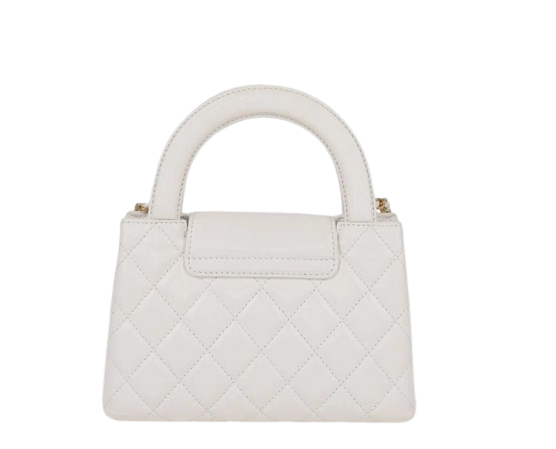 Chanel Nano Kelly Top Handle - White