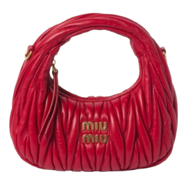 Miu Miu Wander Matelassé Hobo Bag - Red