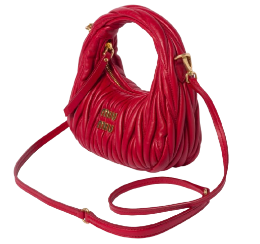 Miu Miu Wander Matelassé Hobo Bag - Red