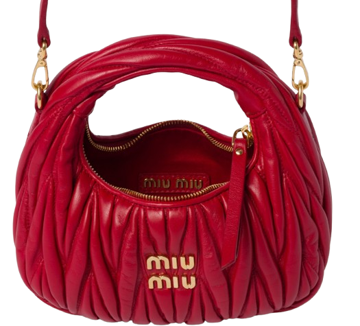 Miu Miu Wander Matelassé Hobo Bag - Red