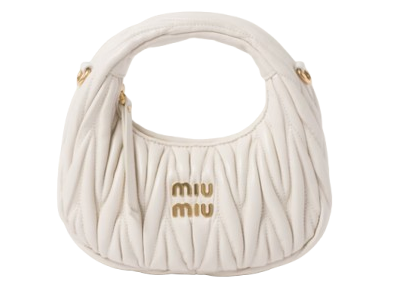 Miu Miu Wander Matelassé Hobo Bag - White