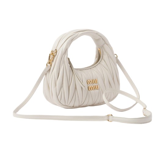 Miu Miu Wander Matelassé Hobo Bag - White
