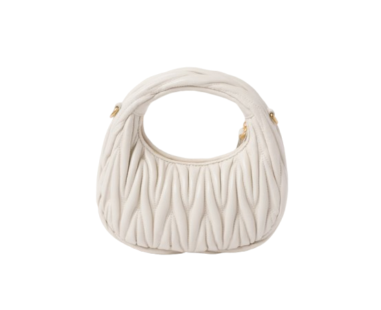 Miu Miu Wander Matelassé Hobo Bag - White