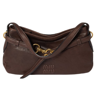 Miu Miu Aventure nappa leather shoulder bag - Brown