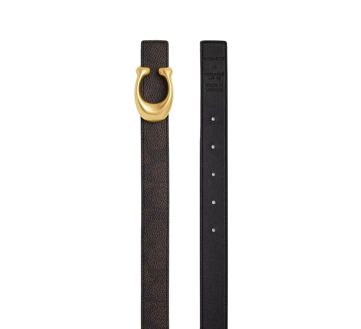 Coach Sculpted C Buckle Reversible Belt - Black