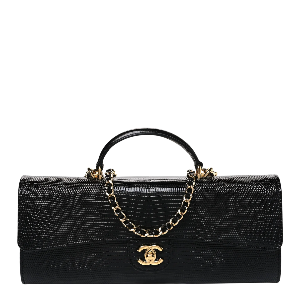 Chanel Long Top Handle Clutch - Black