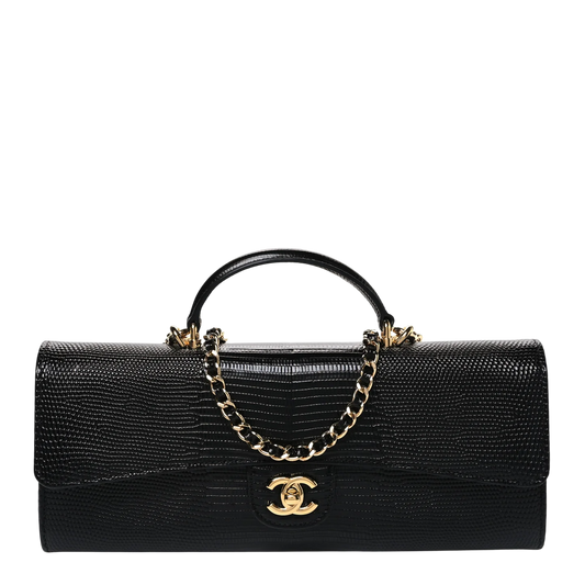 Chanel Long Top Handle Clutch - Black