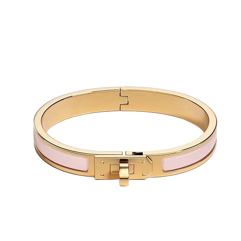 Hermes Kelly Clic Bracelet - Gold / Pink#gold-pink