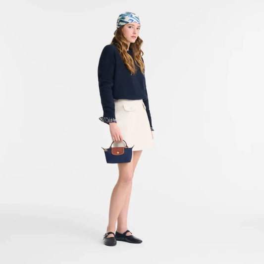 Longchamp – Le Pliage Original Pouch With Handle - Navy Blue